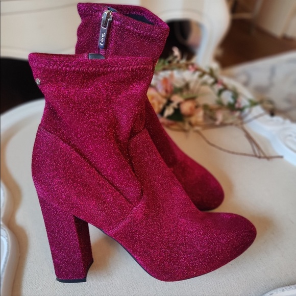 Hot Pink Glitter Booties - Picture 6 of 9